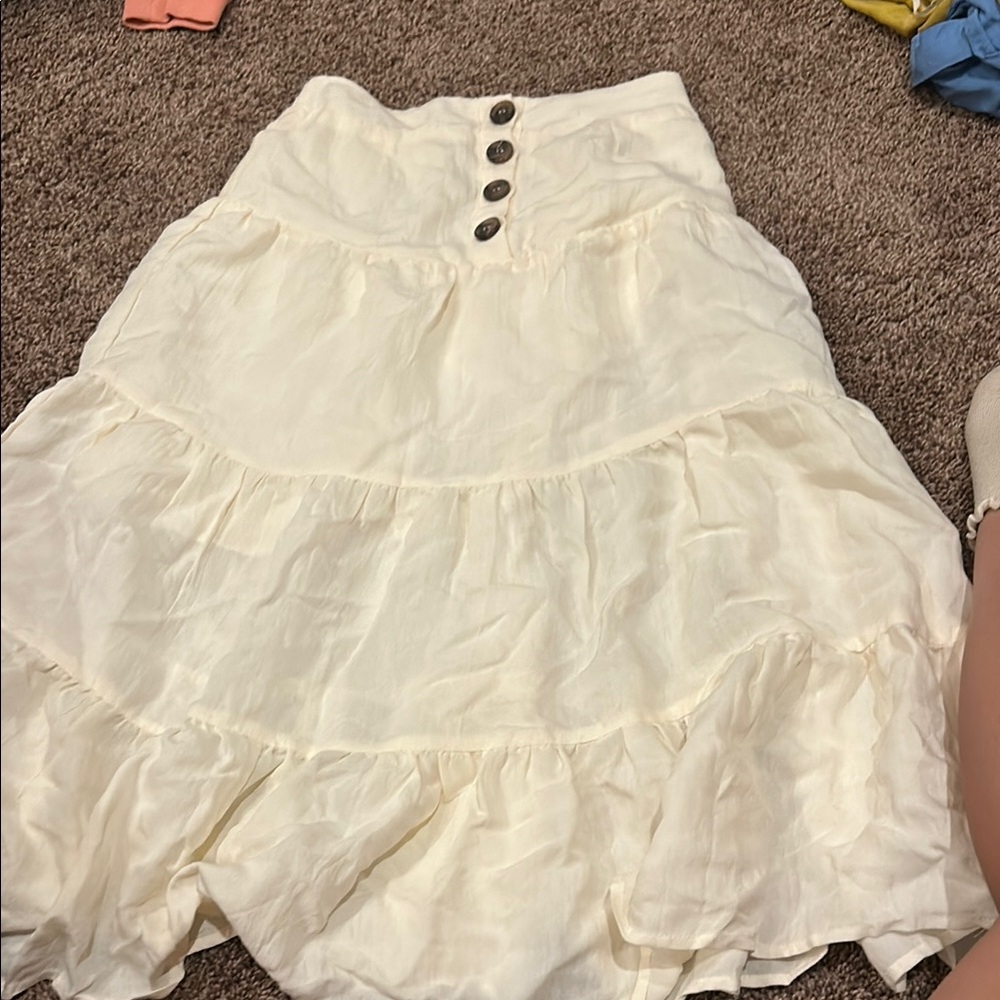 DownEast Cream Maxi Bubble Skirt